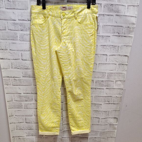 LEI Yellow Patterned Pants - Picture 1 of 3